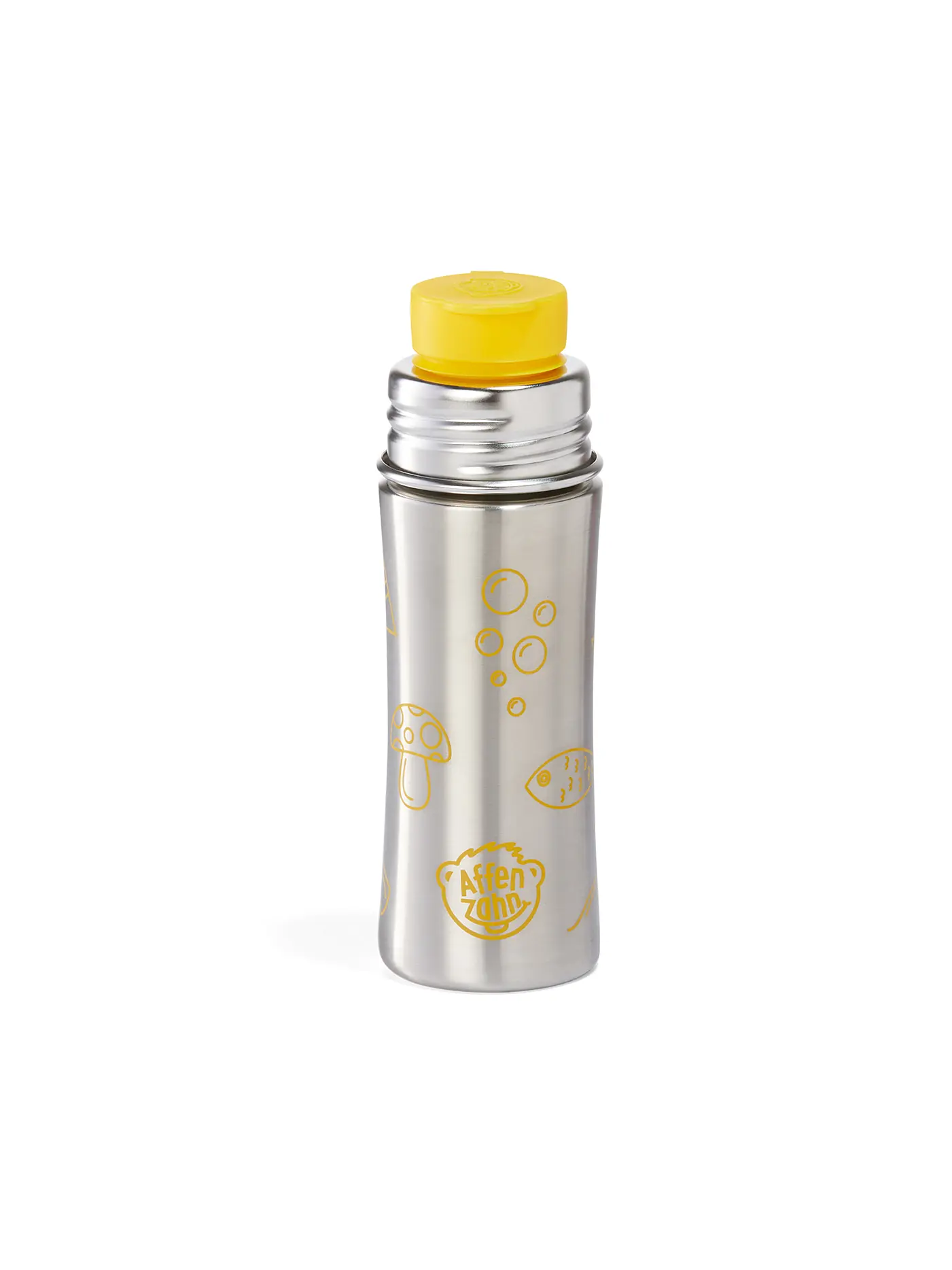 AFFENZAHN | Trinkflasche "Eule" 0,33l (Edelstahl) | gelb